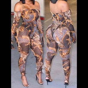 Mesh bodysuit & leggings set